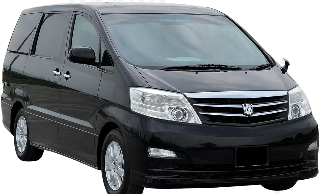 Black Toyota Alphard available for car hire in Lusaka, Zambia