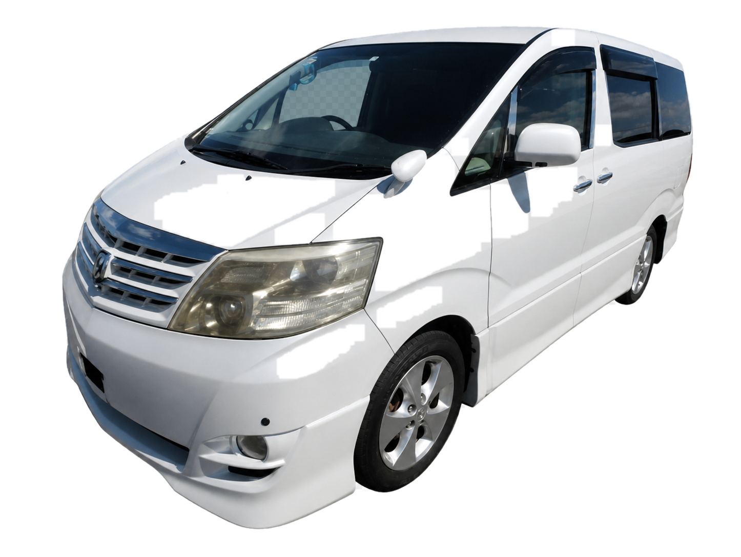 White Toyota Alphard
